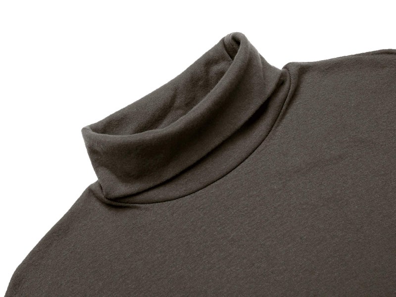 Poriff Men's Slim Fit Long Sleeve Tops T-Shirt Knitted Pullover Turtleneck Sweater Brown L - Image 4